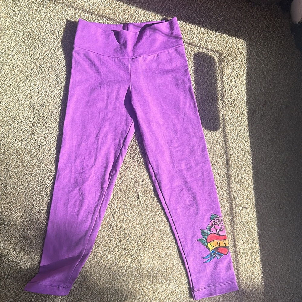 Flowers by Zoe purple girls leggings
